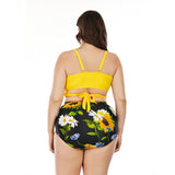Lulunesy Women's Plus Size printed High Waist Bikini Swimsuit