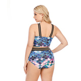 Women's Two Piece Plus Size Swimwear High Waisted Bathing Suit Swimsuit