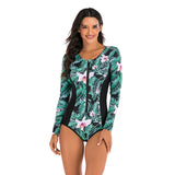 Lulunesy women's swimsuit printed swimwear front zipper bathing suit