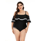 Women Plus Size Swimsuit One Piece Flounce Swimwear