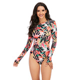Lulunesy long sleeve rash guard swimsuit floral bathing suit