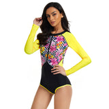 Lulunesy one piece swimwear for women front zipper yellow swimsuit