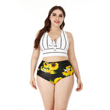 Women Plus Size High Waist Bikini Set Two Piece Swimsuit
