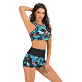 Lulunesy sleeveless floral printed surf bikini for women