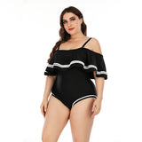 Women Plus Size Swimsuit One Piece Flounce Swimwear