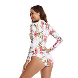 Long Sleeve Bathing Suit Floral Swimsuit for Women