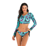 Lulunesy women's zipper swimsuit print two piece bathing suit
