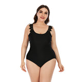 Plus Size One Piece Swimsuits Ruffled Swimwear for Women