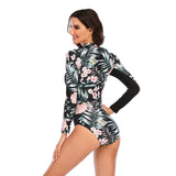 Lulunesy long sleeve print floral one piece swimsuit for women